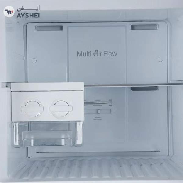 GEEPAS 348 Gross / 270 Net Capacity No-Frost Double Door Refrigerator Quick Cooling | Low Noise, Stainless Steel Finish Equipped with Recessed Handle | Glass Shelves, Chrome Bottle Holder, Chiller Shelf, Transparent Basket | GRF4120SSXN-U Dark Grey GRF4120SSXN Grey
