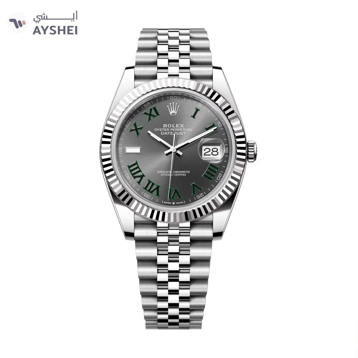 Rolex Datejust 41mm Steel & White gold Wimbledon dial Jubilee bracelet-2-2