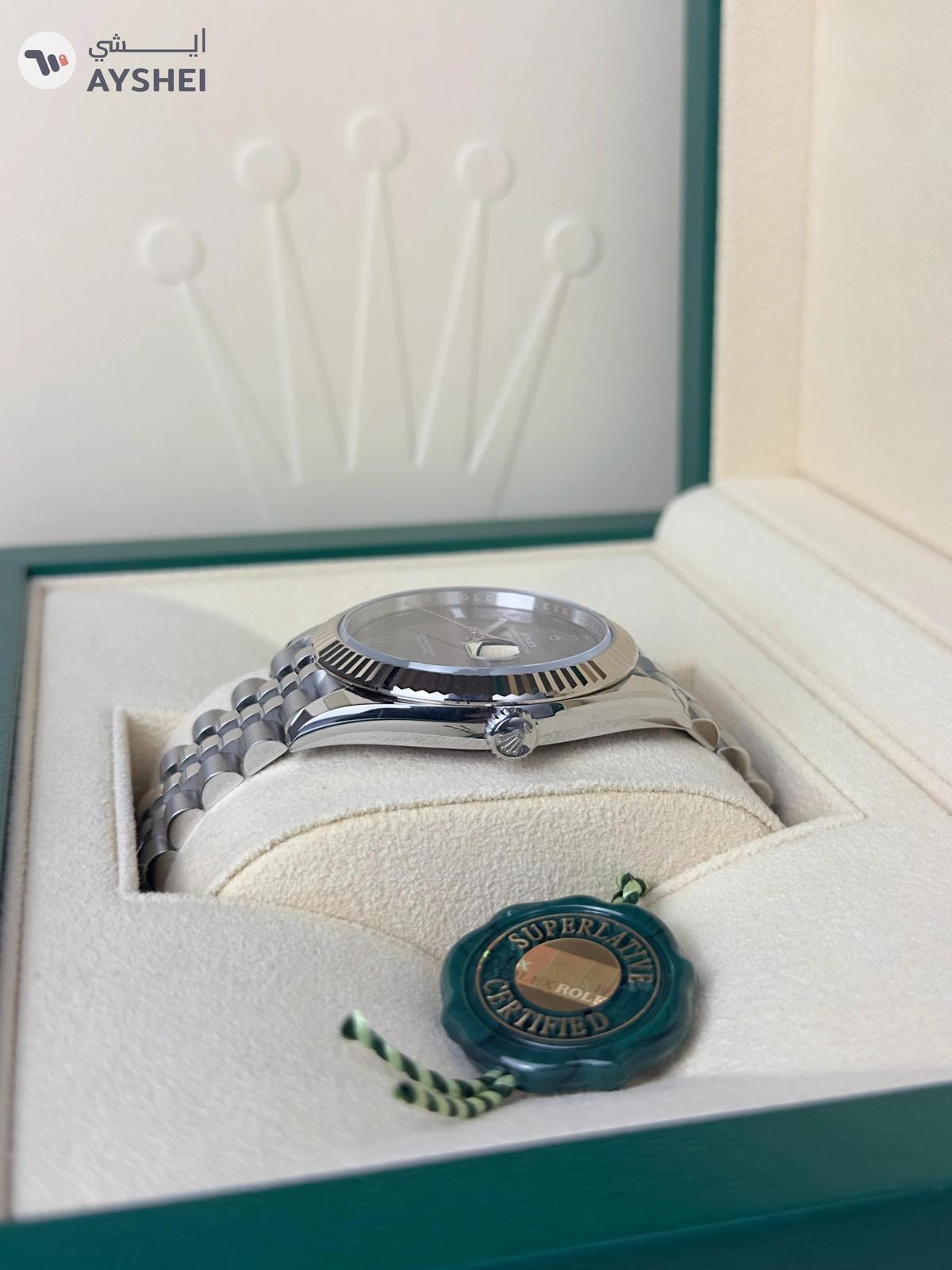 Rolex Datejust 41mm Steel & White gold Wimbledon dial Jubilee bracelet-6-6