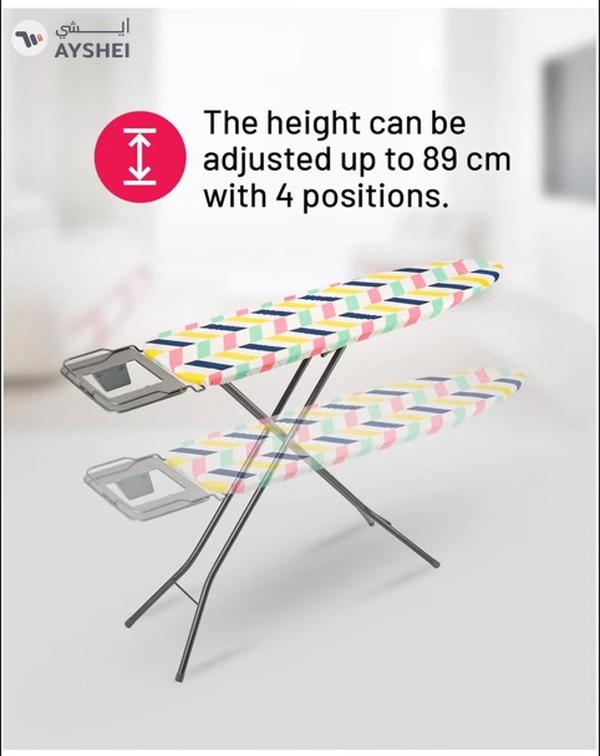 Delcasa 110x34 cm Ironing Board Ironing Table assorted color with Powder Coated Carbon Steel Iron Table with Adjustable Height Mechanism Heat Resistant Cotton Cover