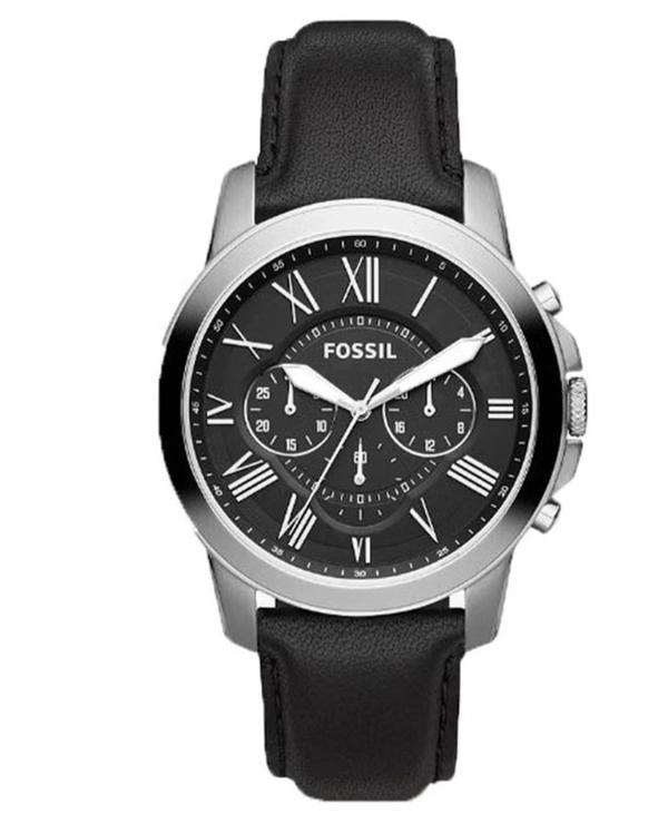 Fossil Men's Leather Chronograph Wrist Watch FS4812IE - 48 mm - Black
