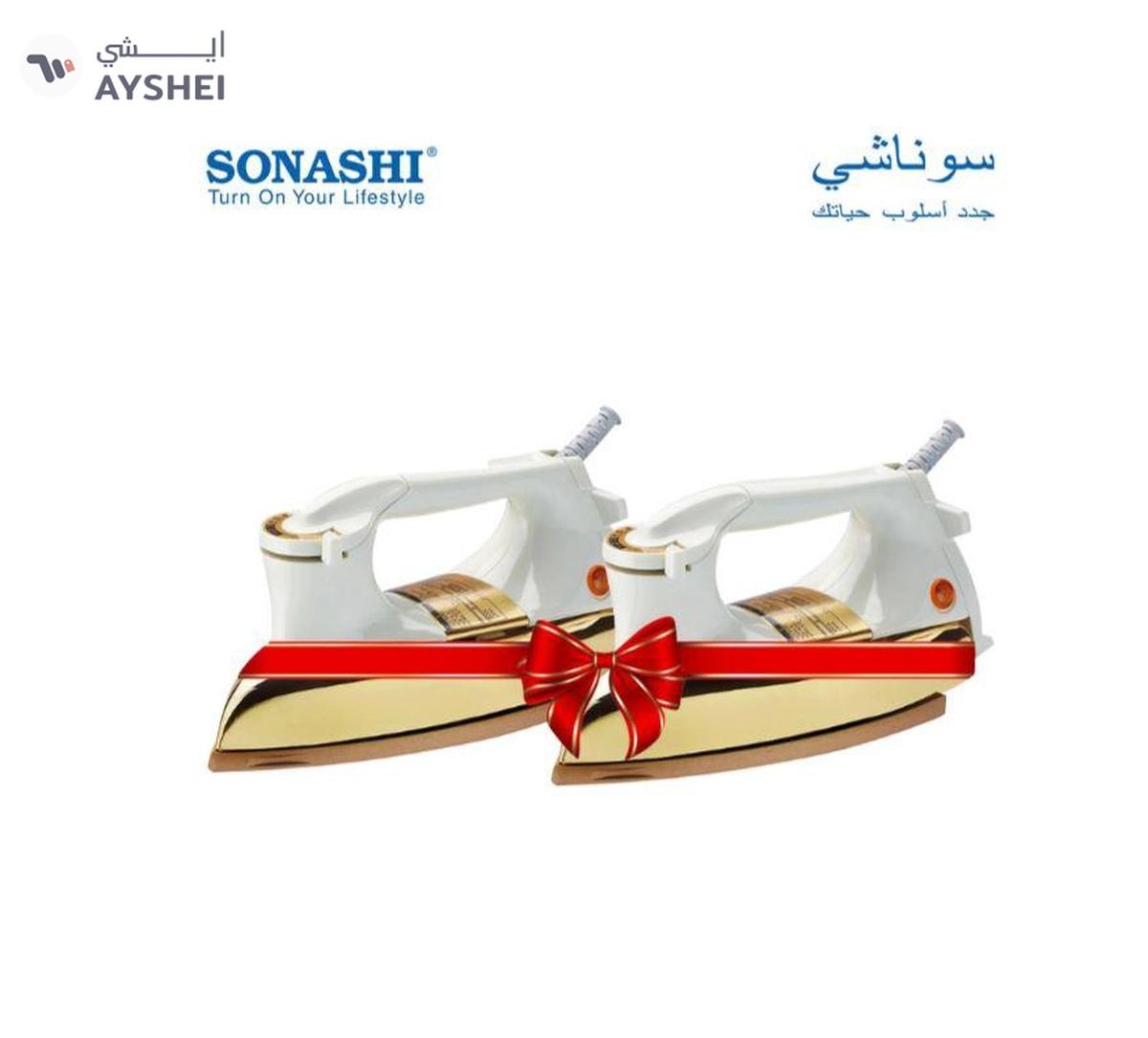 Sonashi 2-Piece Heavy Iron - Grey Ceramic Coated Soleplate | Overheat Safety Protection,2 kg 1200-0-landscape