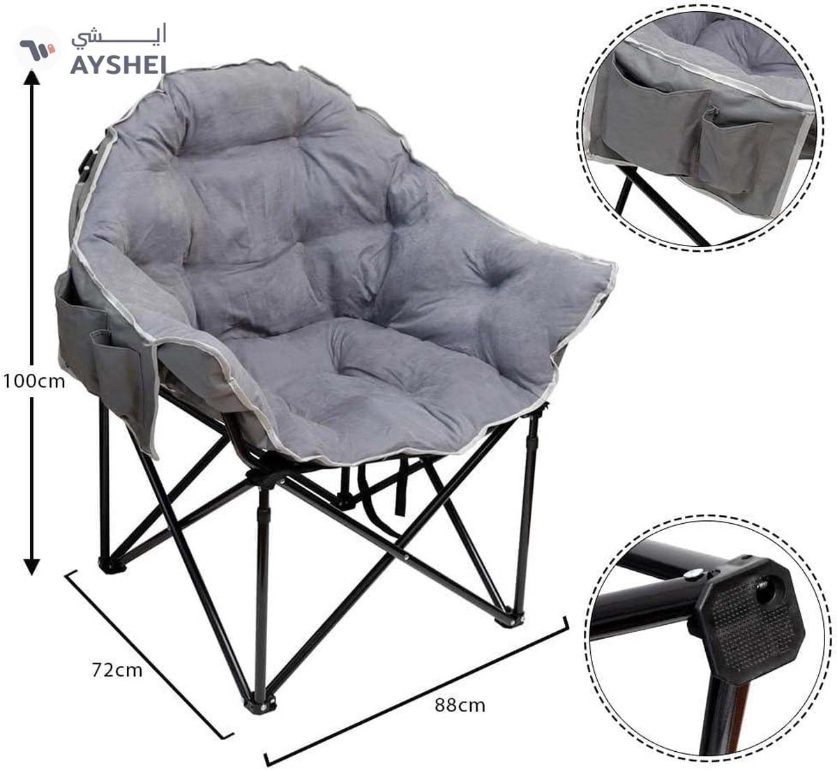 YATAI Portable Padded Folding Camping Chair with Side Pocket - Foldable Fishing Camping Chair-4-4