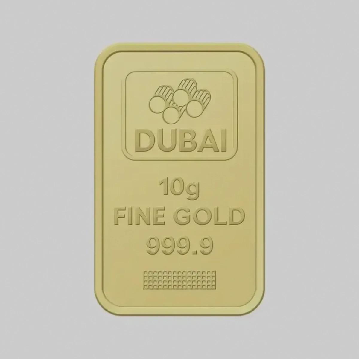 Dubai Gold 10 Grams Pure 999.9 Fine Gold Bar-1-1