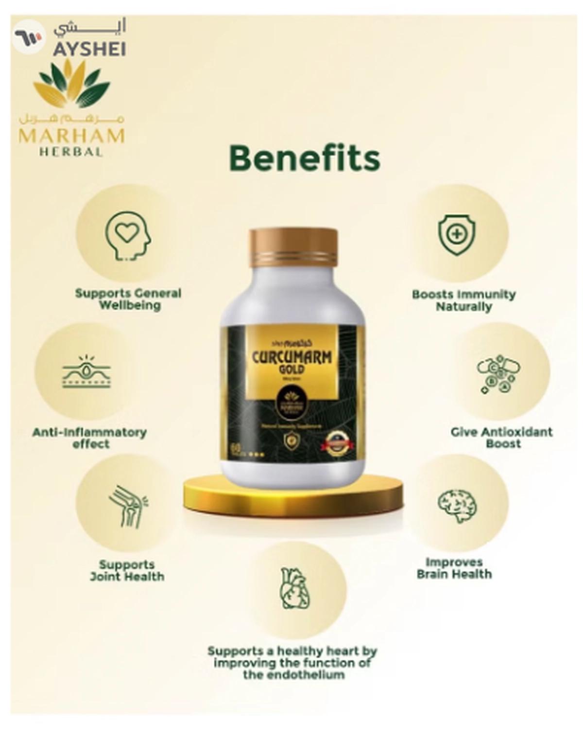 MARHAM HERBAL Curcumarm Gold 500mg Tablet: Natural Immunity Supplements with 500mg-1-portrait