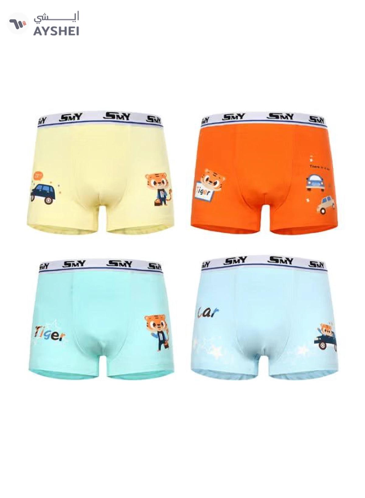 Babyqlo 4 Pack Tiger Printed Boxer Multicolour-0-0