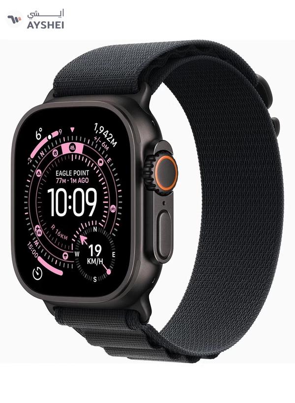 Apple Watch Ultra 3 GPS + Cellular 49mm (TDRA Version) Black Titanium Case With Black Alpine Loop - Large