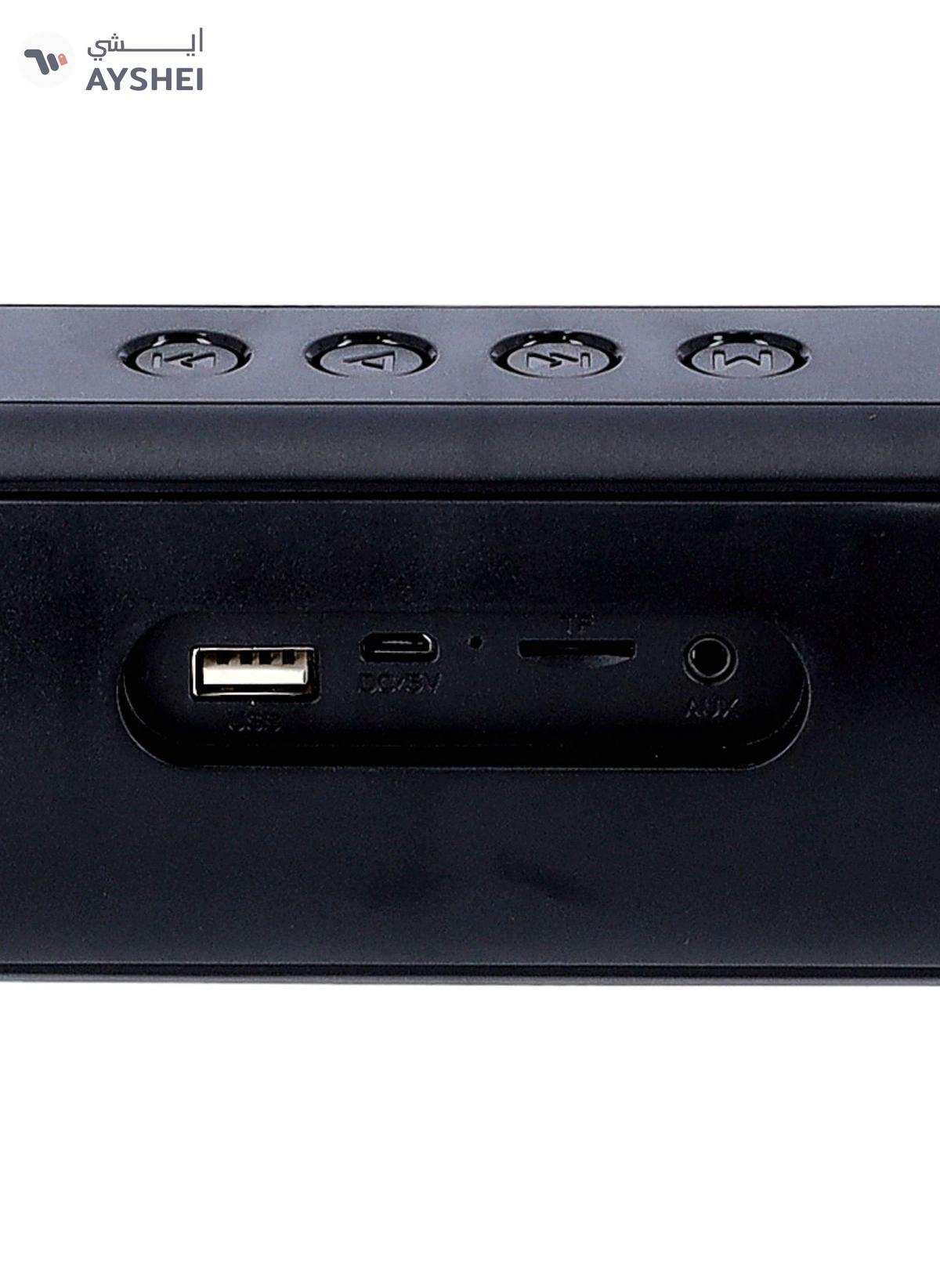 Olsenmark Wireless Speaker Bluetooth FM USB TF Card AUX Input TWS 2x5W Speaker Mini Sound Bar-4-4