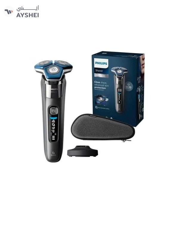 Philips Shaver Series 7000 - Wet & Dry Mens Electric Shaver with SkinIQ Technology, Pop-up Trimmer, Charging Stand, Travel Case and Cleaning Brush Model S7887 Grey