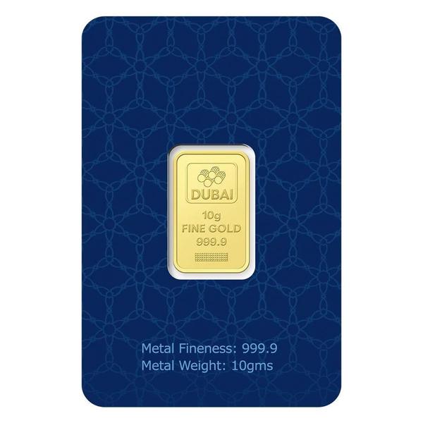 Dubai Gold 10 Grams Pure 999.9 Fine Gold Bar