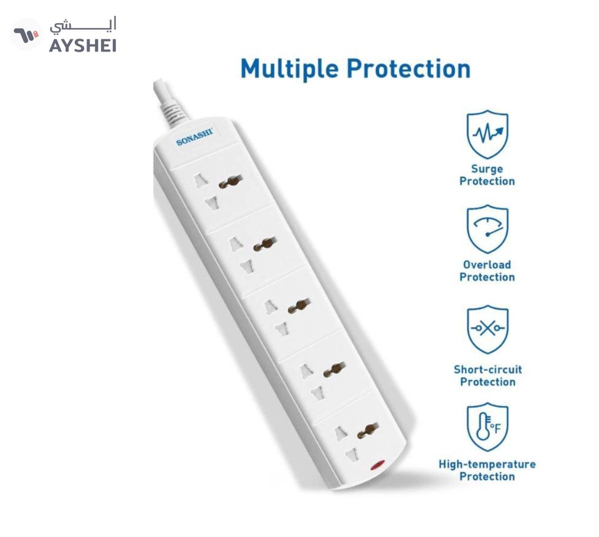Sonashi 5Way Universal Extension Socket with Indicator Light and Safety Shutter-1-landscape