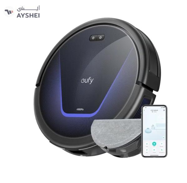 Eufy G50 Robot Vacuum With 4,000 Pa Powerful Suction, Dynamic Navigation And Pro Detangle Comb Roller Brush For Hair Cleaning, Mop Pad For Light Surface Cleaning, Perfect For Hard Floor, Pet Hair, Carpet 40 W T2212 Black