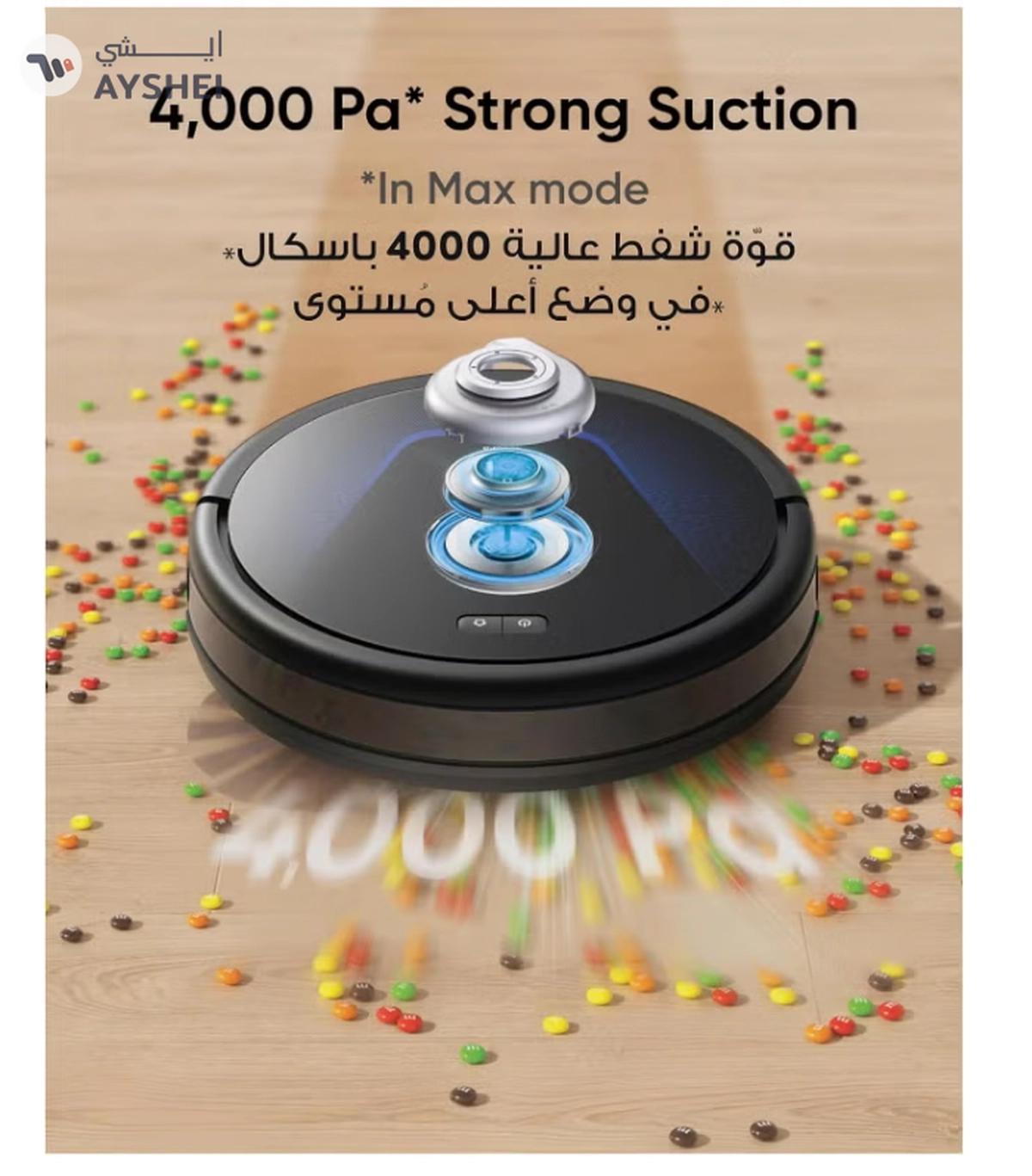 Eufy G50 Robot Vacuum With 4,000 Pa Powerful Suction, Dynamic Navigation And Pro Detangle Comb Roller Brush For Hair Cleaning, Mop Pad For Light Surface Cleaning, Perfect For Hard Floor, Pet Hair, Carpet 40 W T2212 Black-6-6