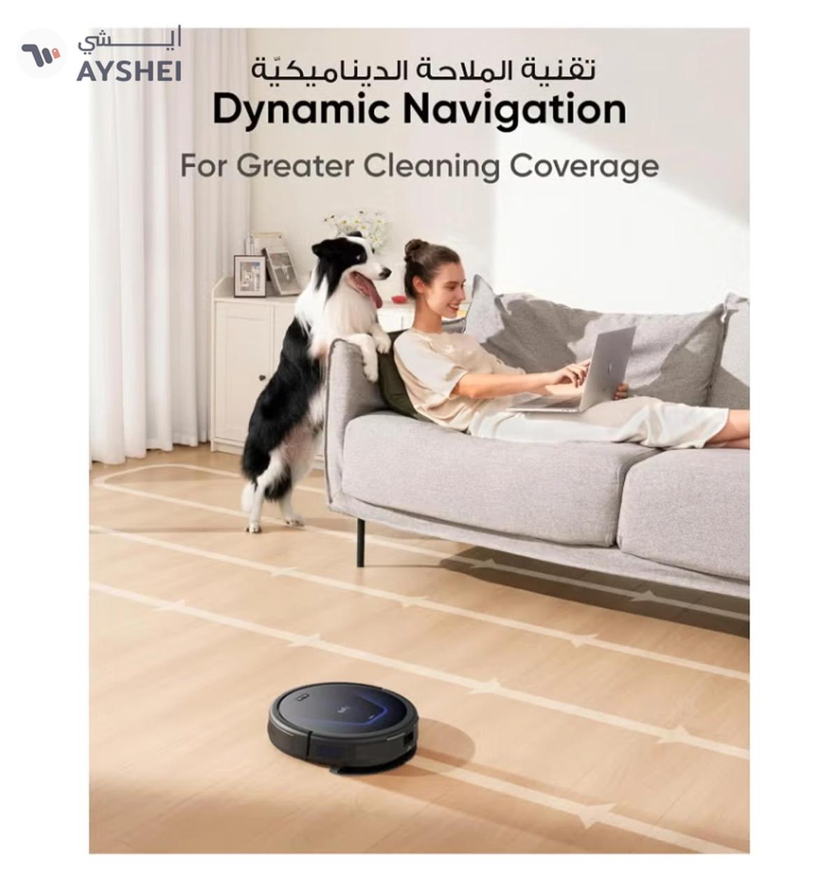 Eufy G50 Robot Vacuum With 4,000 Pa Powerful Suction, Dynamic Navigation And Pro Detangle Comb Roller Brush For Hair Cleaning, Mop Pad For Light Surface Cleaning, Perfect For Hard Floor, Pet Hair, Carpet 40 W T2212 Black-1-1