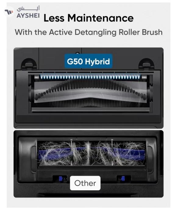 Eufy G50 Robot Vacuum With 4,000 Pa Powerful Suction, Dynamic Navigation And Pro Detangle Comb Roller Brush For Hair Cleaning, Mop Pad For Light Surface Cleaning, Perfect For Hard Floor, Pet Hair, Carpet 40 W T2212 Black