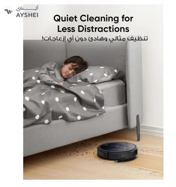 Eufy G50 Robot Vacuum With 4,000 Pa Powerful Suction, Dynamic Navigation And Pro Detangle Comb Roller Brush For Hair Cleaning, Mop Pad For Light Surface Cleaning, Perfect For Hard Floor, Pet Hair, Carpet 40 W T2212 Black