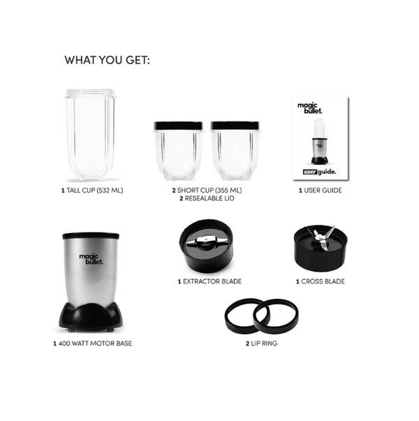 Magic Bullet 9-Piece High-Speed Blender/Mixer System 532 ml 400 W MB4-1012 Silver/Clear/Black