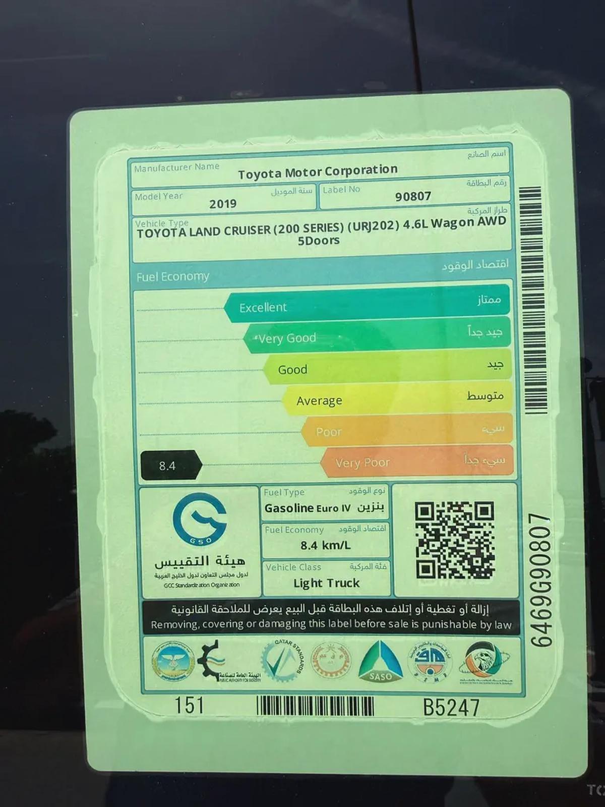 Toyota Land Cruiser GXR 4.6L Grand Touring Full Option 2019 GCC Very Good Condition-19-19