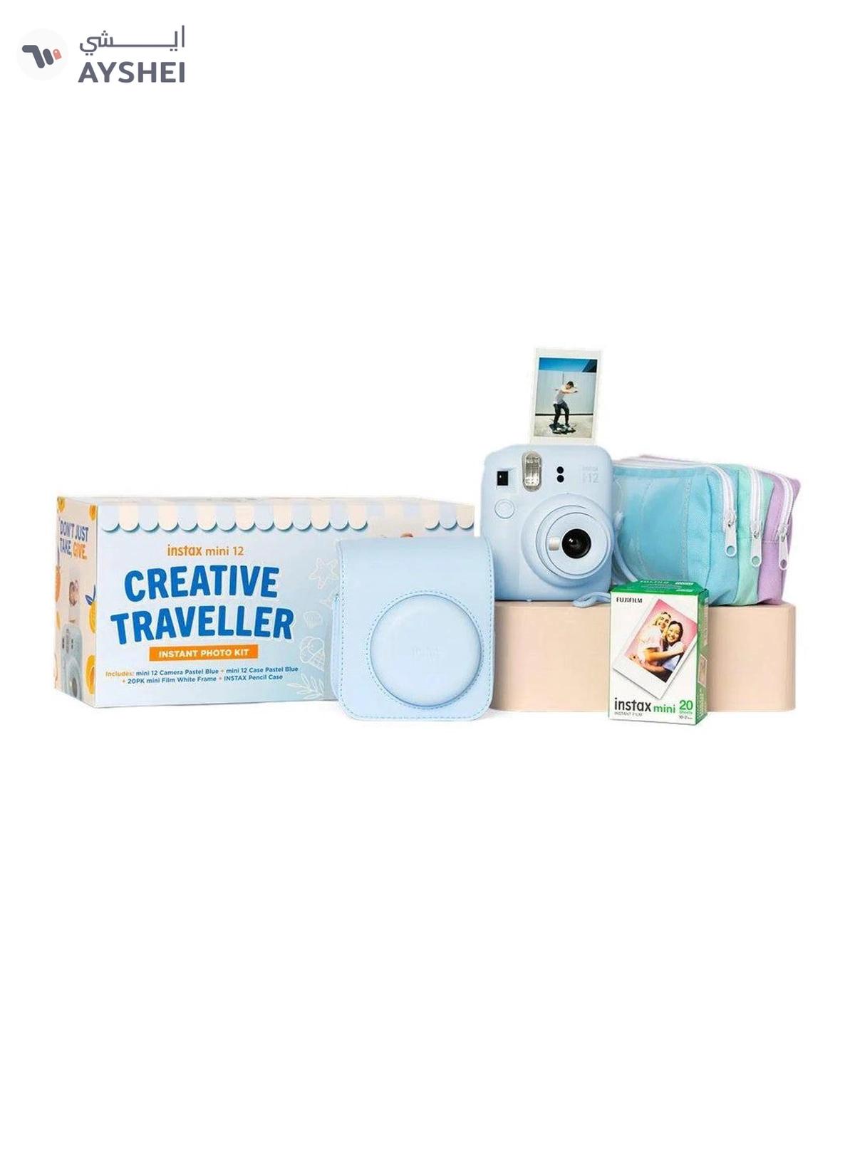 FUJIFILM Instax Mini12 Creative Traveller Instant Photo Kit (Pastel Blue)-0-0
