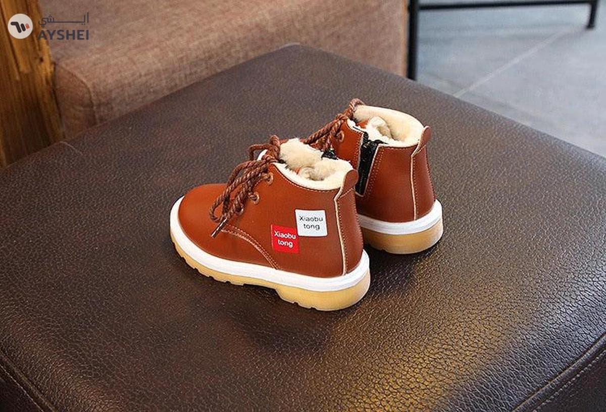 Babyqlo Brown lace up Boot shoes for Boys-2-2