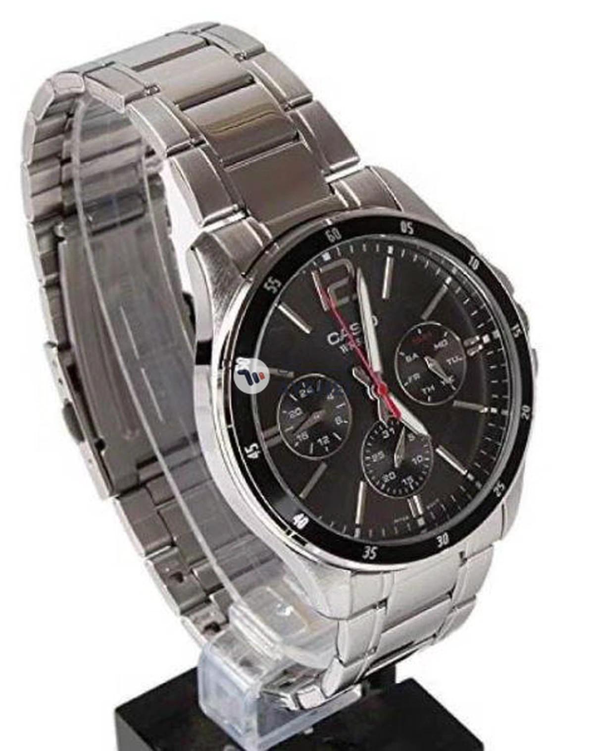 CASIO Men's Water Resistant Chronograph Watch MTP-1374D-1AVDF - 44 mm - Silver-0-portrait