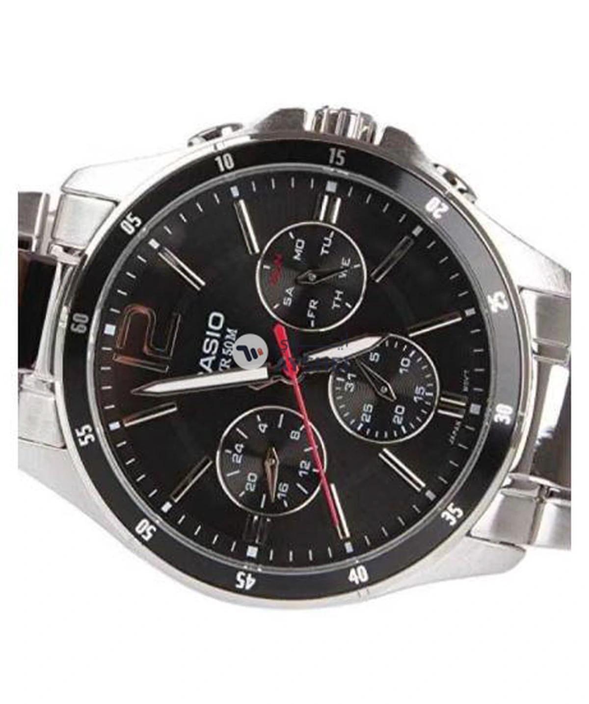 CASIO Men's Water Resistant Chronograph Watch MTP-1374D-1AVDF - 44 mm - Silver-1-portrait