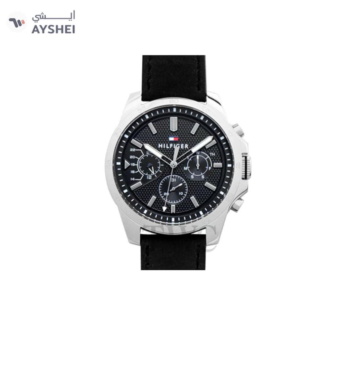 Tommy Hilfiger Men's Leather Chronograph Buckle Watch 1791563-0-portrait