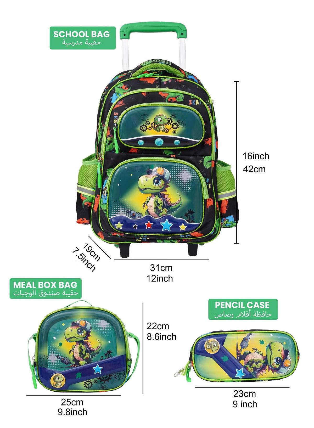PARAJOHN KiddoKit Character School bag -Green-2-2