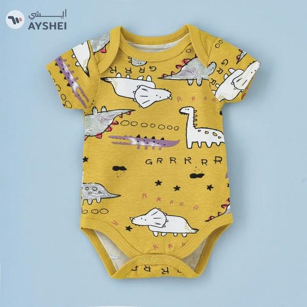 Babyqlo Printed Short Sleeve Onesies Pack of 3 - Multicolor