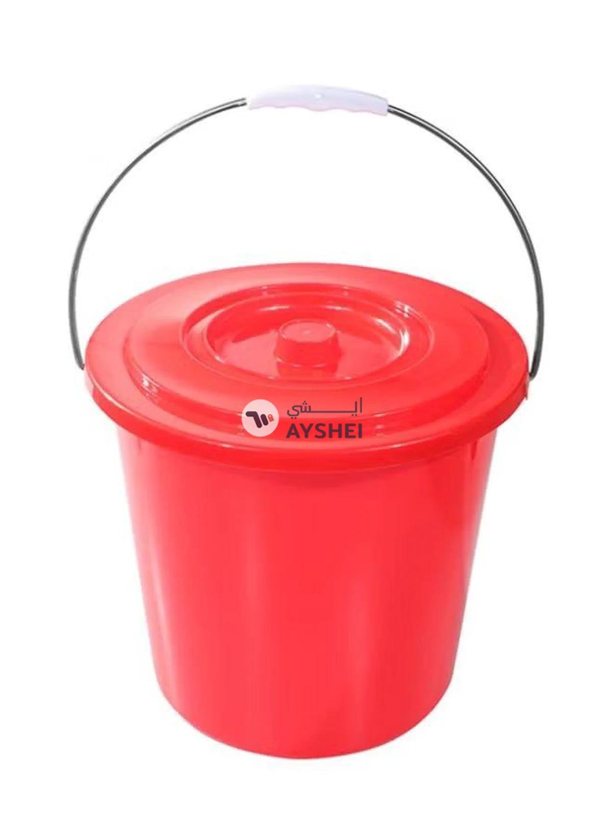 DELCASA Plastic Bucket With Lid Red 35.3x32.8x32.1cm-0-portrait
