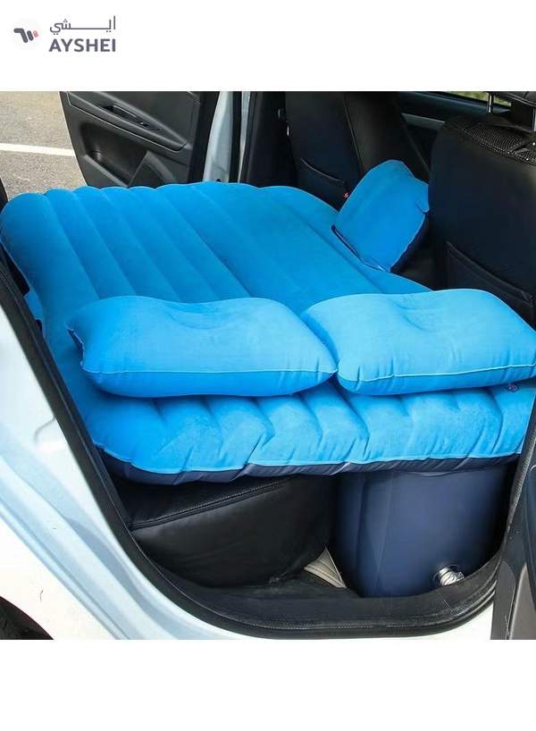 DubaiGallery Car Backseat Inflatable Air Mattress Bed with Moto Pump and Two Pillows for Traveling Sleep Rest