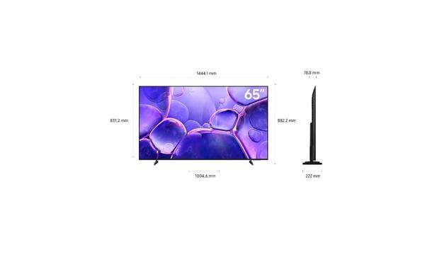 Samsung 65 Inch Crystal UHD TV, U8000F, 4K, Crystal Processor 4K, MetalStream Design, Knox Security, Endless Free Content, Smart TV, UA65U8000FUXZN (2025 - UAE Version) U8000F BLACK