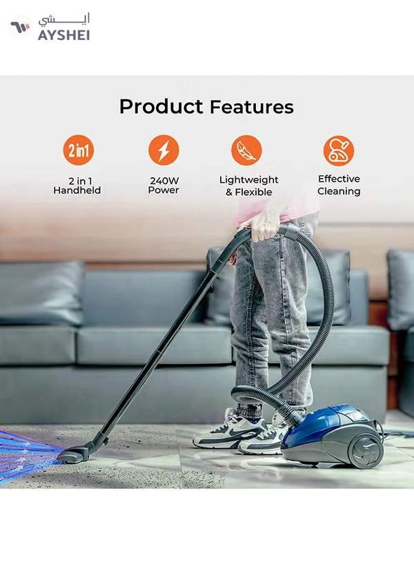 GEEPAS Preview Vacuum Cleaner With Powerful Suction, Low Noise Design, Dust Full Indicator, Flexible Hose With Air Flow On Handle, Plastic Insert Tube, Dustbag 1.5L, Pedal Switch And Auto Rewinding Wire 1.5 L 1400 W GVC2595 1.5 L 1400 W GVC2595 Red