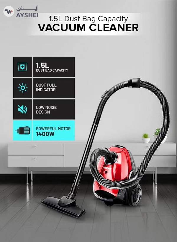 GEEPAS Preview Vacuum Cleaner With Powerful Suction, Low Noise Design, Dust Full Indicator, Flexible Hose With Air Flow On Handle, Plastic Insert Tube, Dustbag 1.5L, Pedal Switch And Auto Rewinding Wire 1.5 L 1400 W GVC2595 1.5 L 1400 W GVC2595 Red