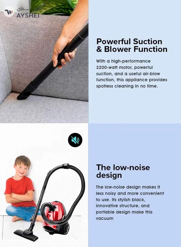 GEEPAS Preview Vacuum Cleaner With Powerful Suction, Low Noise Design, Dust Full Indicator, Flexible Hose With Air Flow On Handle, Plastic Insert Tube, Dustbag 1.5L, Pedal Switch And Auto Rewinding Wire 1.5 L 1400 W GVC2595 1.5 L 1400 W GVC2595 Red