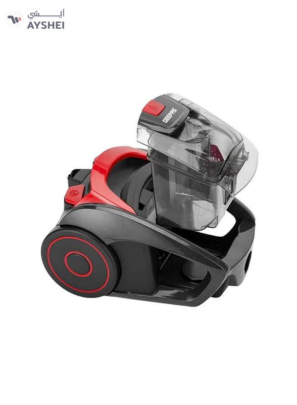 GEEPAS Cyclonic Vacuum Cleaner With 1.5L Dust bag Capacity, Lower Noise Design, Flexible Hose With handle Airflow Control, Pedal On/Off Switch, Automatic Cord Rewinder Function, Hepa Filtration System 1.5 L 2200 W GVC19035 Red, Black