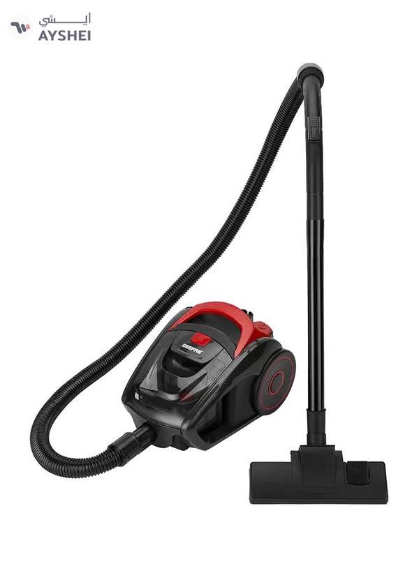 GEEPAS Cyclonic Vacuum Cleaner With 1.5L Dust bag Capacity, Lower Noise Design, Flexible Hose With handle Airflow Control, Pedal On/Off Switch, Automatic Cord Rewinder Function, Hepa Filtration System 1.5 L 2200 W GVC19035 Red, Black