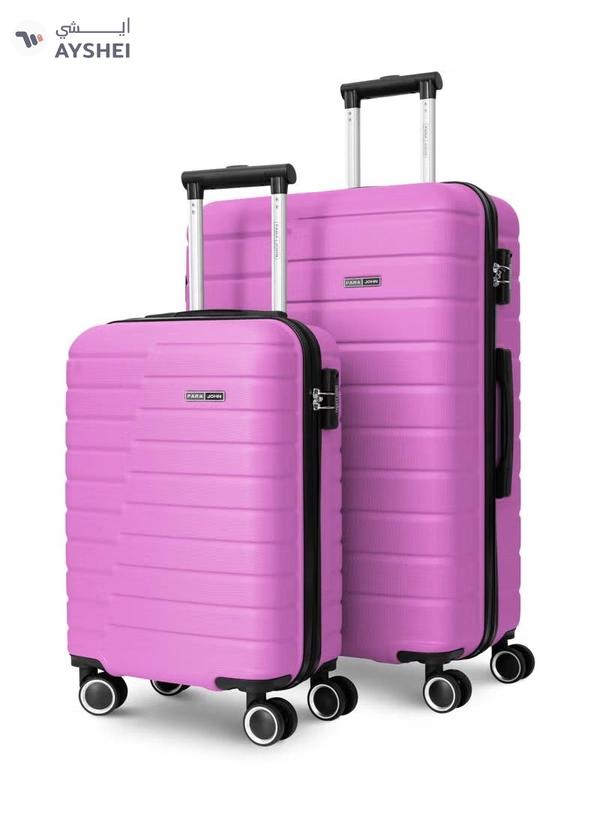PARAJOHN Series Set of 2 Luggage | Lightweight Small 10KG & Large 30KG ABS 4 Wheels Trolley Hardsided Travel Suitcase Pink
