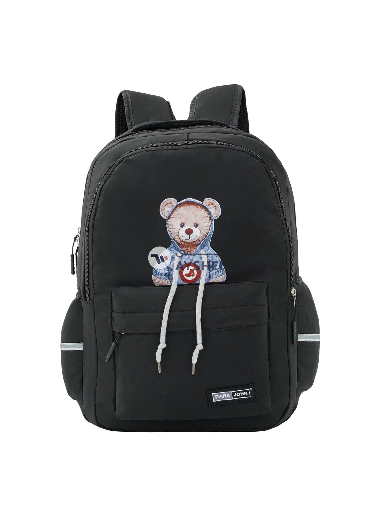 PARAJOHN Bear Pattern Large Capacity Backpack, Nylon Durable Lightweight School Backpack, Fashion Travel Computer Bag-0-portrait