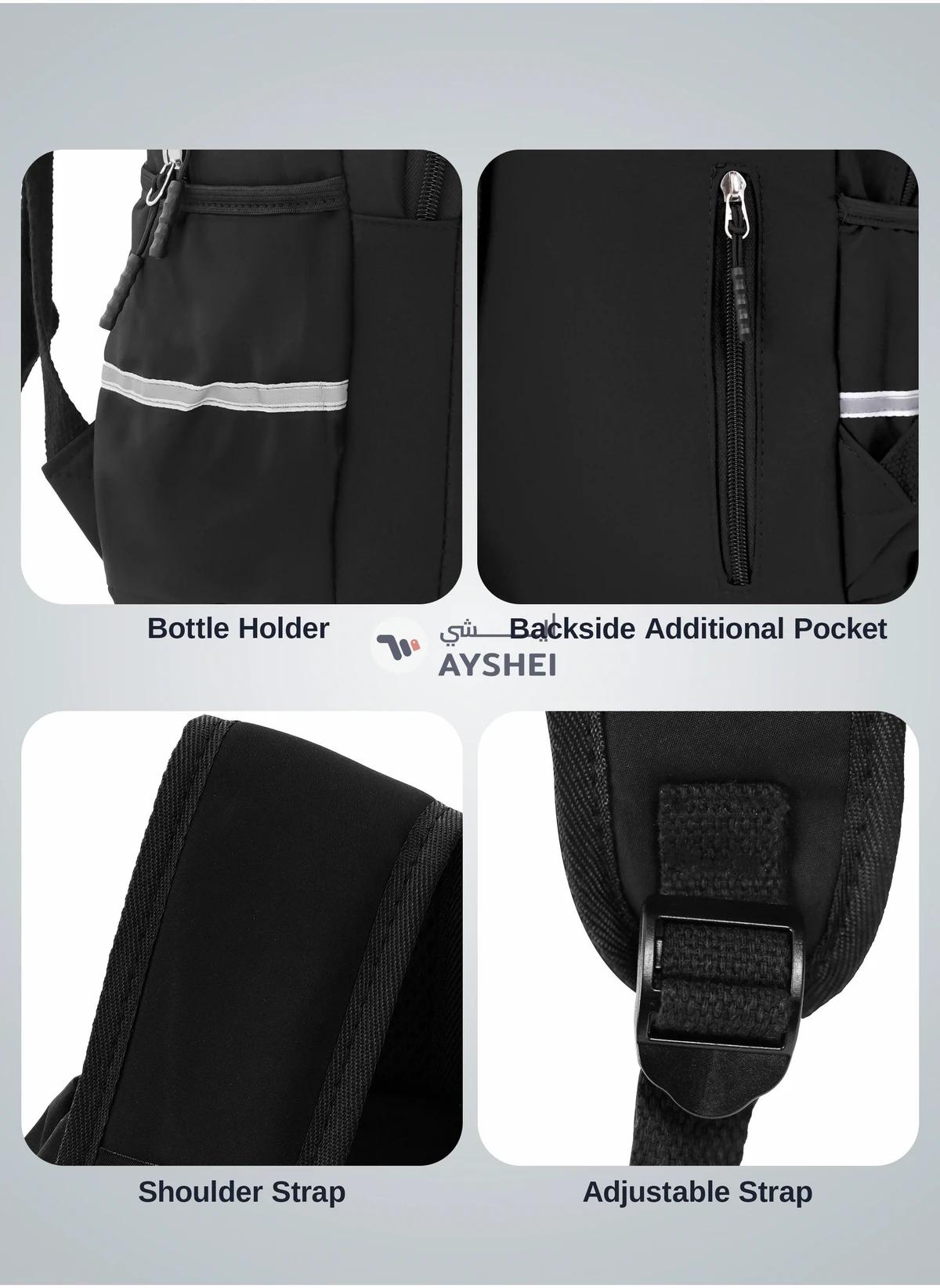 PARAJOHN Bear Pattern Large Capacity Backpack, Nylon Durable Lightweight School Backpack, Fashion Travel Computer Bag-4-4