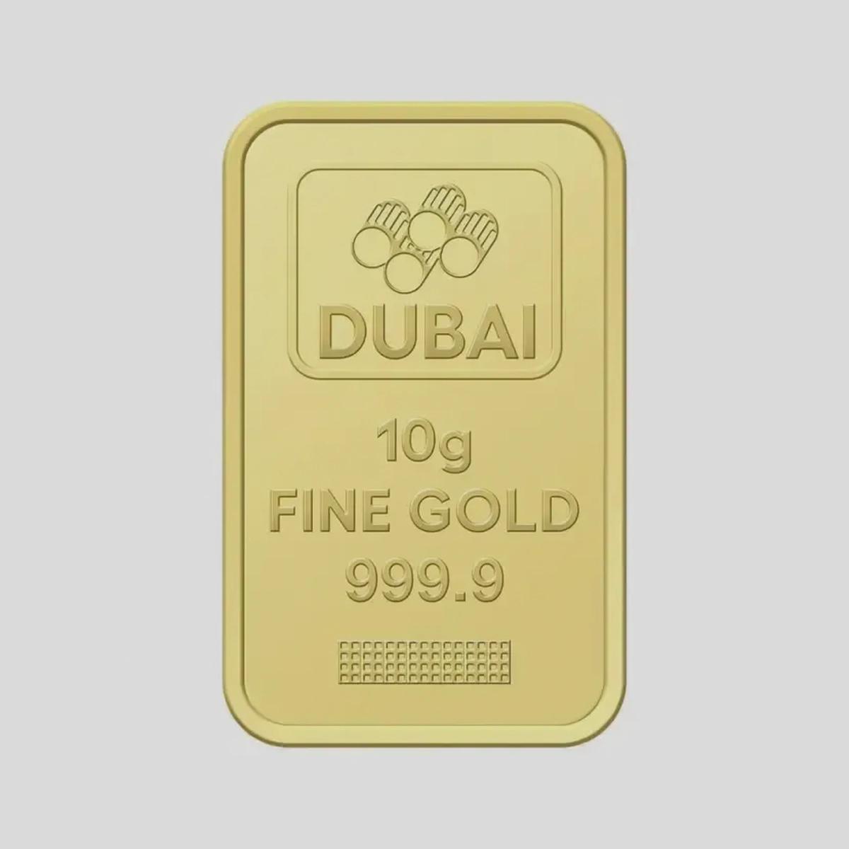 Dubai Gold 10 Grams Pure 999.9 Fine Gold Bar - Variable Design-3-3