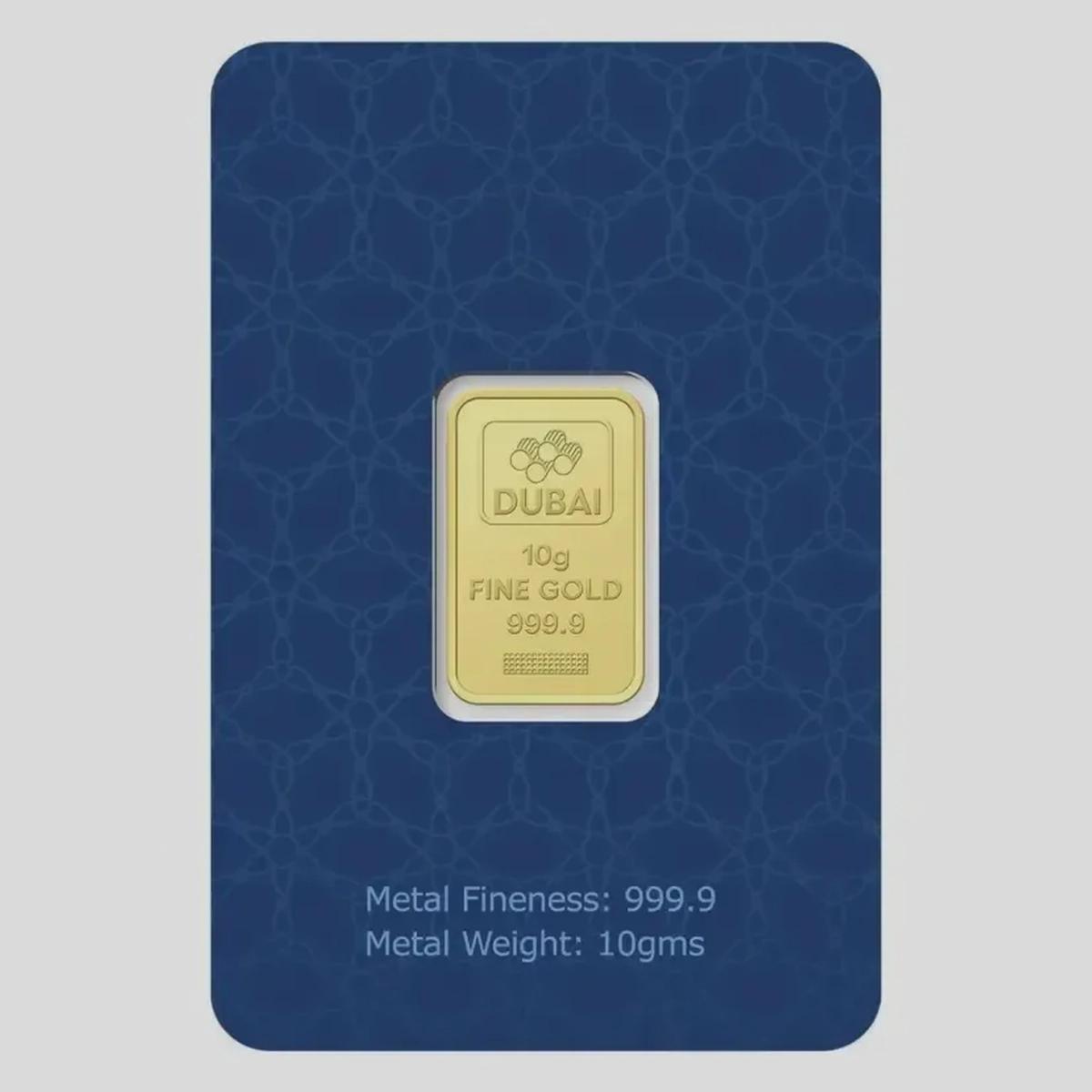 Dubai Gold 10 Grams Pure 999.9 Fine Gold Bar - Variable Design-1-1