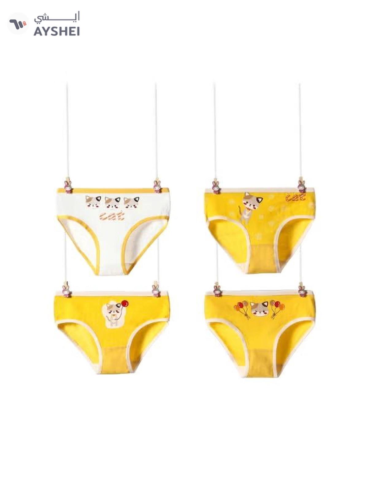 Babyqlo 4 Pack Cats Printed Panty Multicolour-0-0