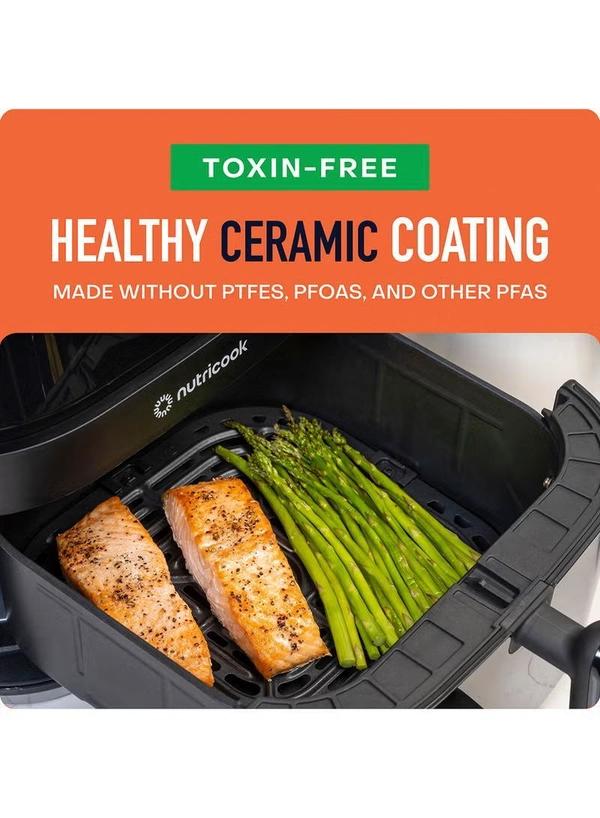 Nutricook Digital Air Fryer Vision 3 , 5.7L Capacity with Clear Window & Internal Light,6 Presets, Air Fry, Roast, Bake, Broil, Dehydrate& Reheat, 2 Years limited Warranty 5.7 L 1700 W NC-AF357V Black