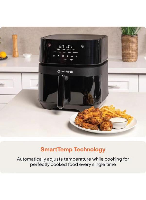 Nutricook Digital Air Fryer Vision 3 , 5.7L Capacity with Clear Window & Internal Light,6 Presets, Air Fry, Roast, Bake, Broil, Dehydrate& Reheat, 2 Years limited Warranty 5.7 L 1700 W NC-AF357V Black
