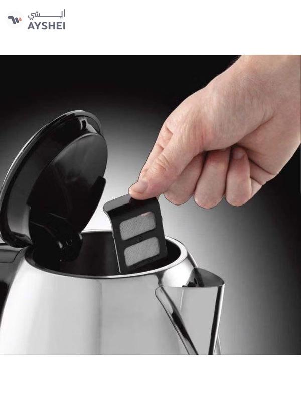 Russell Hobbs Victory Electric Kettle, Rapid Boil, Quiet, Perfect Pour, Energy Efficient, Stainless Steel 1 L 2400 W 24990GCC Silver/Black