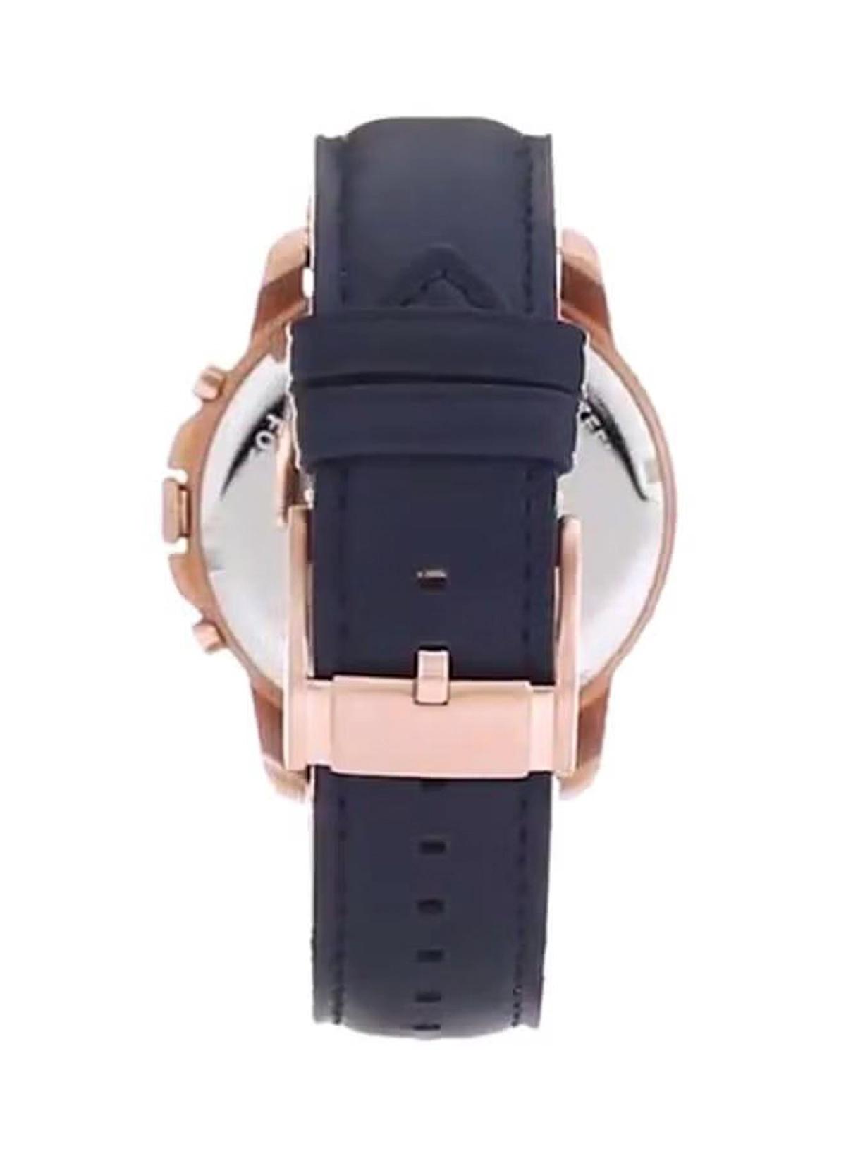 Fossil Men's Water Resistant Leather Analog Quartz Watch FS5237 - 44 mm - Blue-4-4