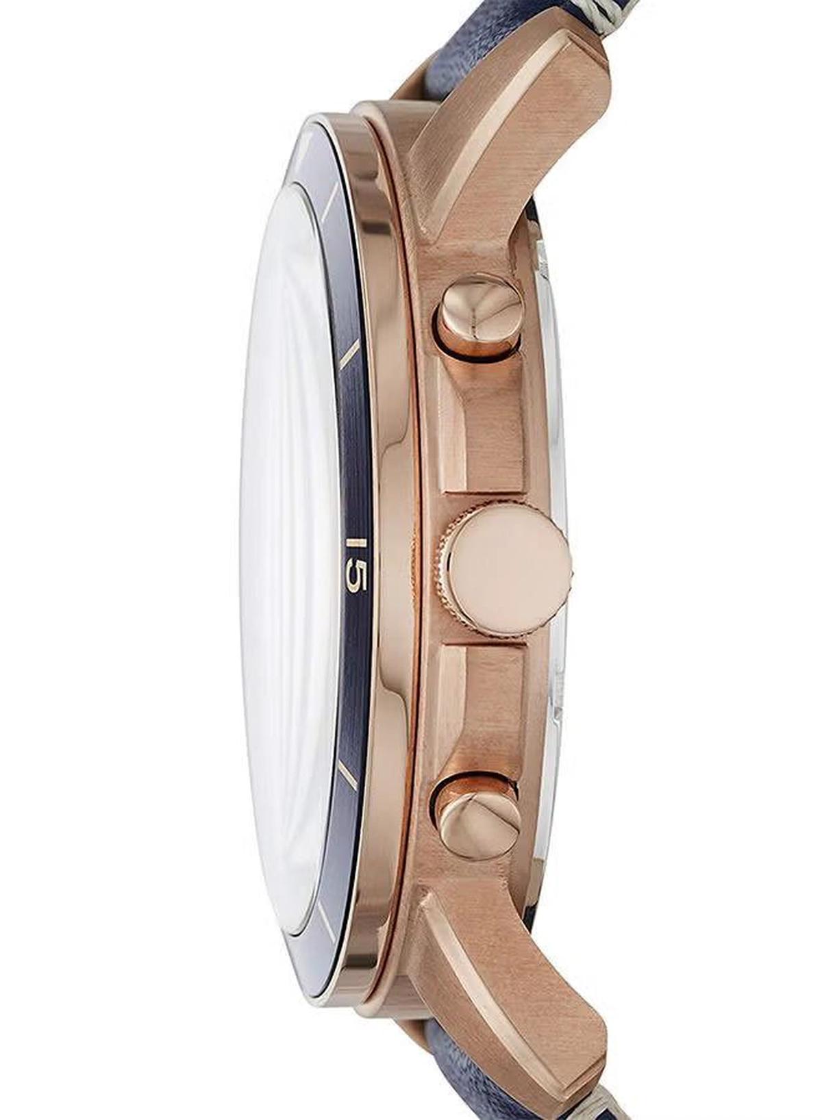 Fossil Men's Water Resistant Leather Analog Quartz Watch FS5237 - 44 mm - Blue-6-6