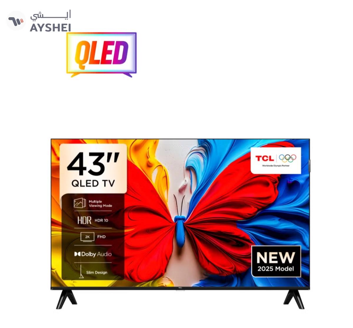 TCL 43 Inch Smart TV QLED HDR 10 Google TV, Dolby Audio, Game Mode, Multiple Eye Care with Slim Design, 60Hz, (2025 Model), 43S5K Black-0-landscape