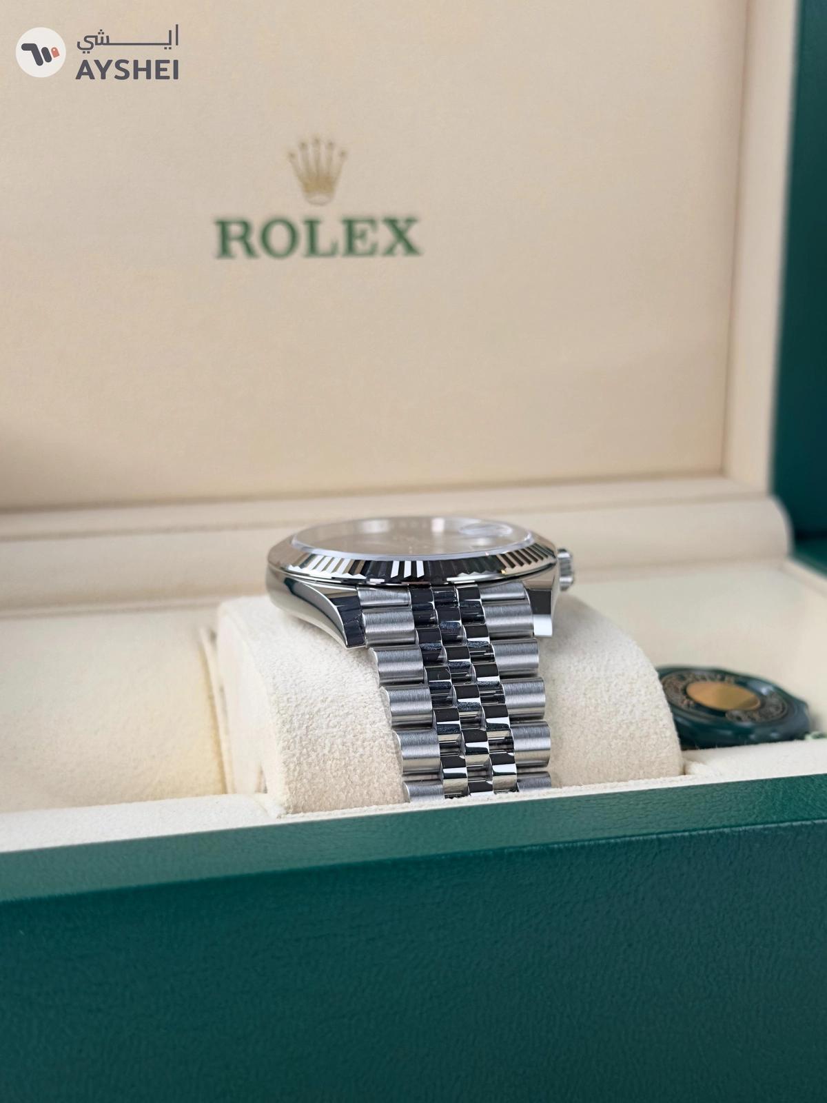 Rolex Datejust 41mm Steel & White gold Wimbledon dial Jubilee bracelet-1-portrait